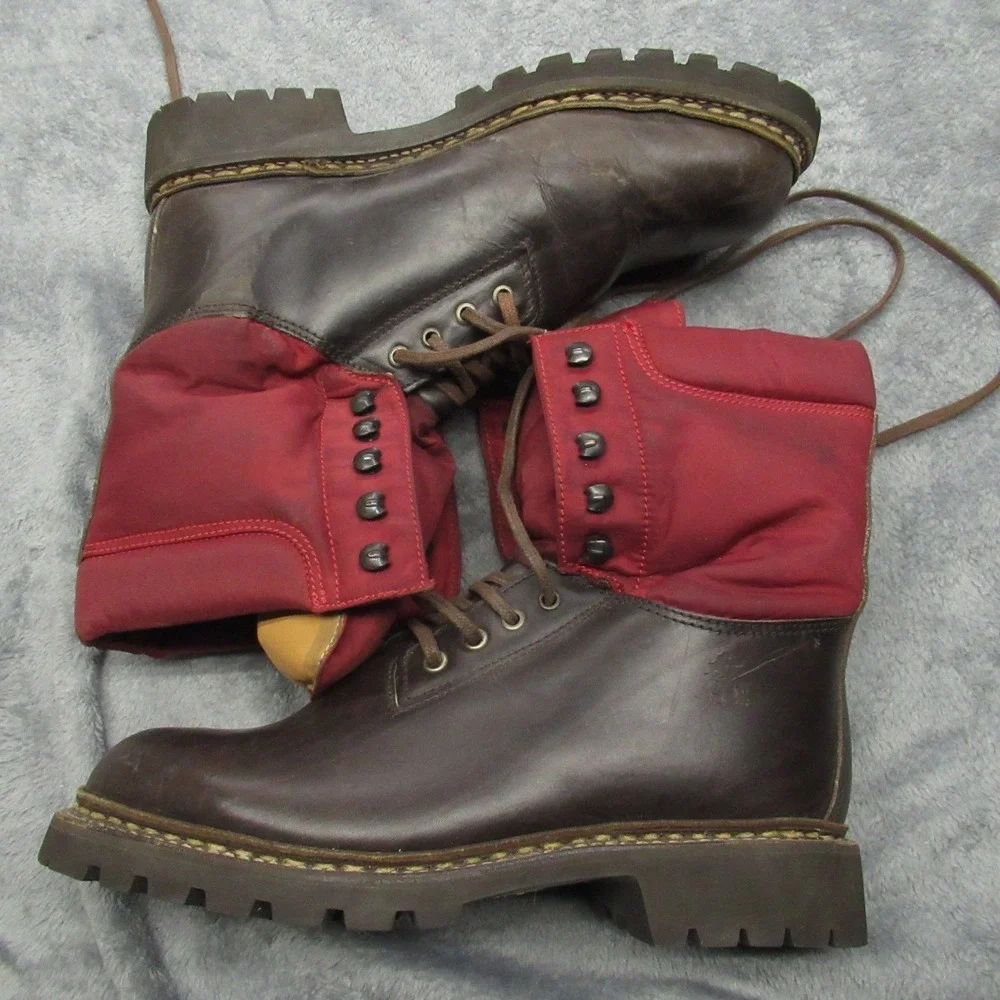 Faconnable Men Boots 8M Tanker 22 Logger Work Combat Leather Waterproof RARE VTG